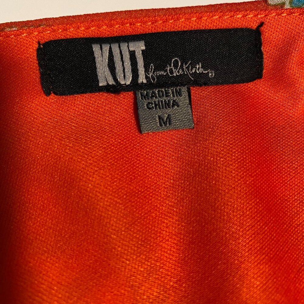 Kut From the Cloth Orange Paisley Sleeveless V Neck Maxi Dress‎ Summer Boho Med - Picture 11 of 11
